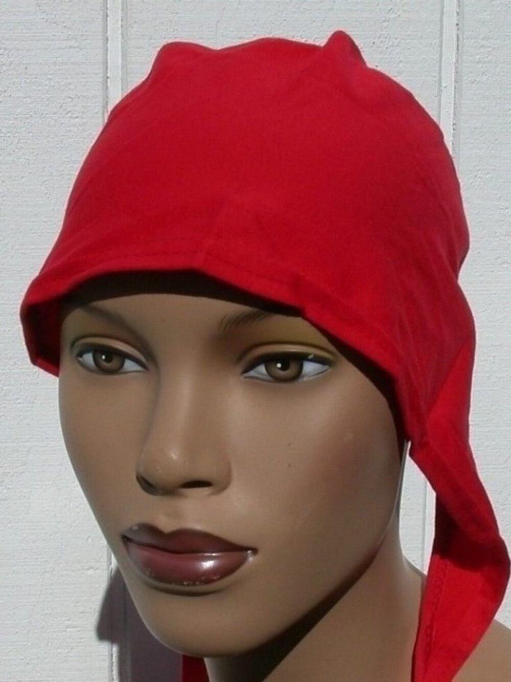 Red Cotton Tie Back Bonnet Hijab Undercap